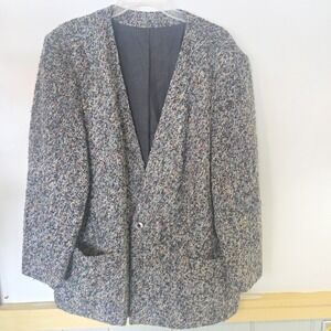 Vintage W.L. B.W. Women's Popcorn Confetti Knit Blend Jacket Sz 22 Made In USA